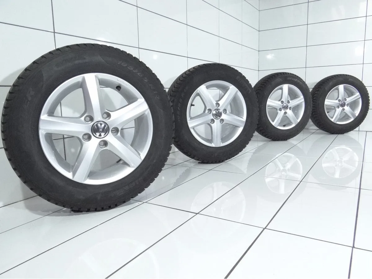 KOŁA UŻYWANE Volkswagen OE 5G0071495 VW GOLF VI VII 5x112 ET43 195/65R15 91T [2018] 6,5MM Srebrny, zdjęcie 1