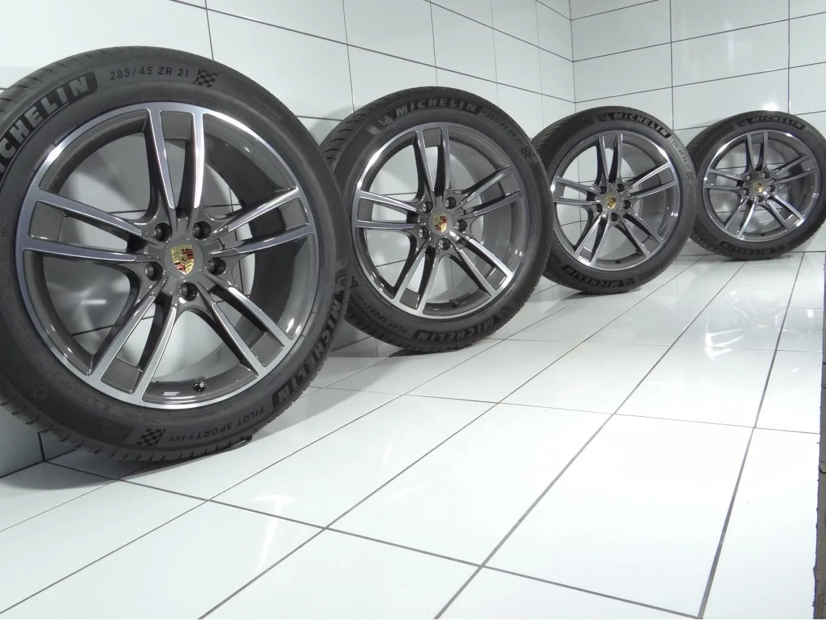 KOŁA UŻYWANE Porsche OE 9Y0601025DP/9Y0601025DQ CAYENNE E3 9Y TURBO 5x130 ET46/58 285/45-315/40R21 113/115Y [2024] 7,5MM Grafitowy, zdjęcie 1