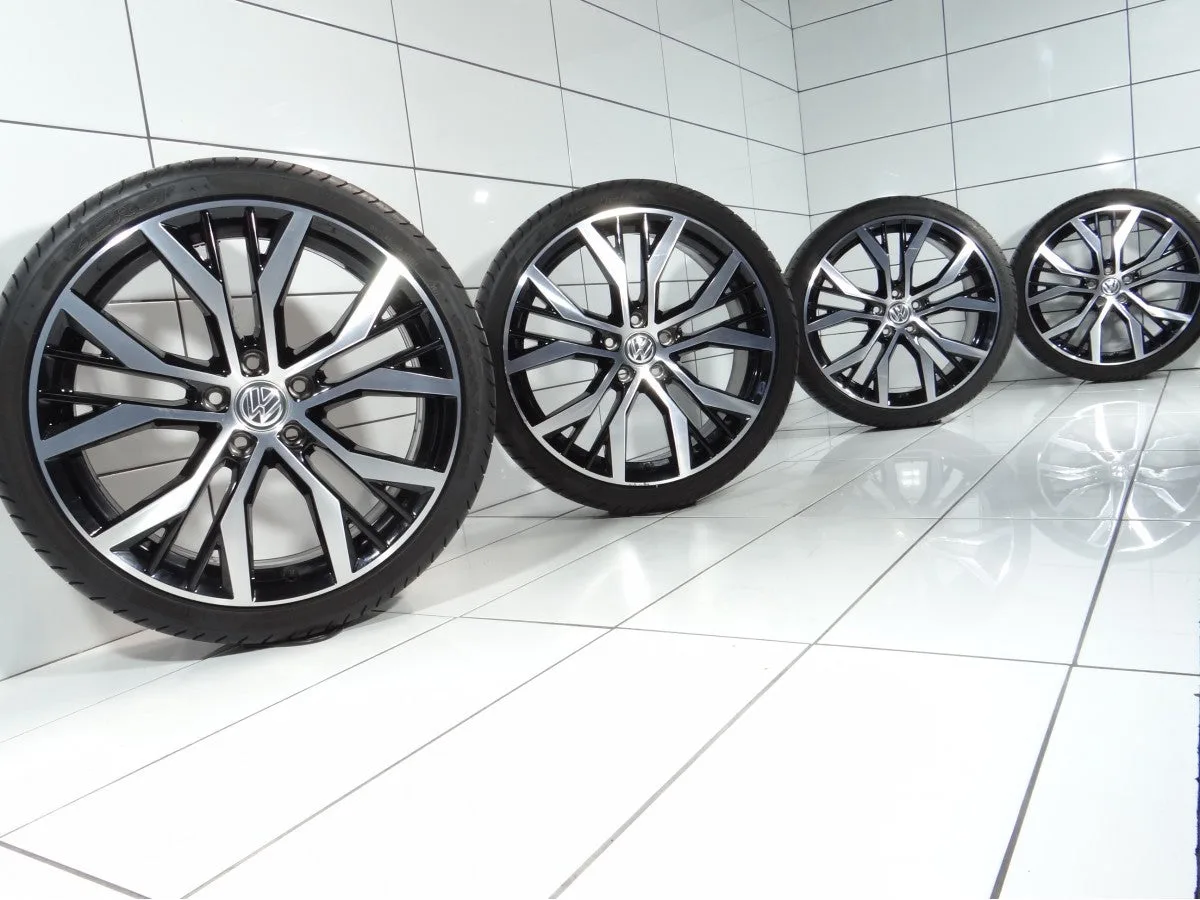 KOŁA UŻYWANE Volkswagen OE 5G0601025AN VW GOLF VII 5x112 ET51 225/35R19 88Y [2019] 7MM Czarny, zdjęcie 1