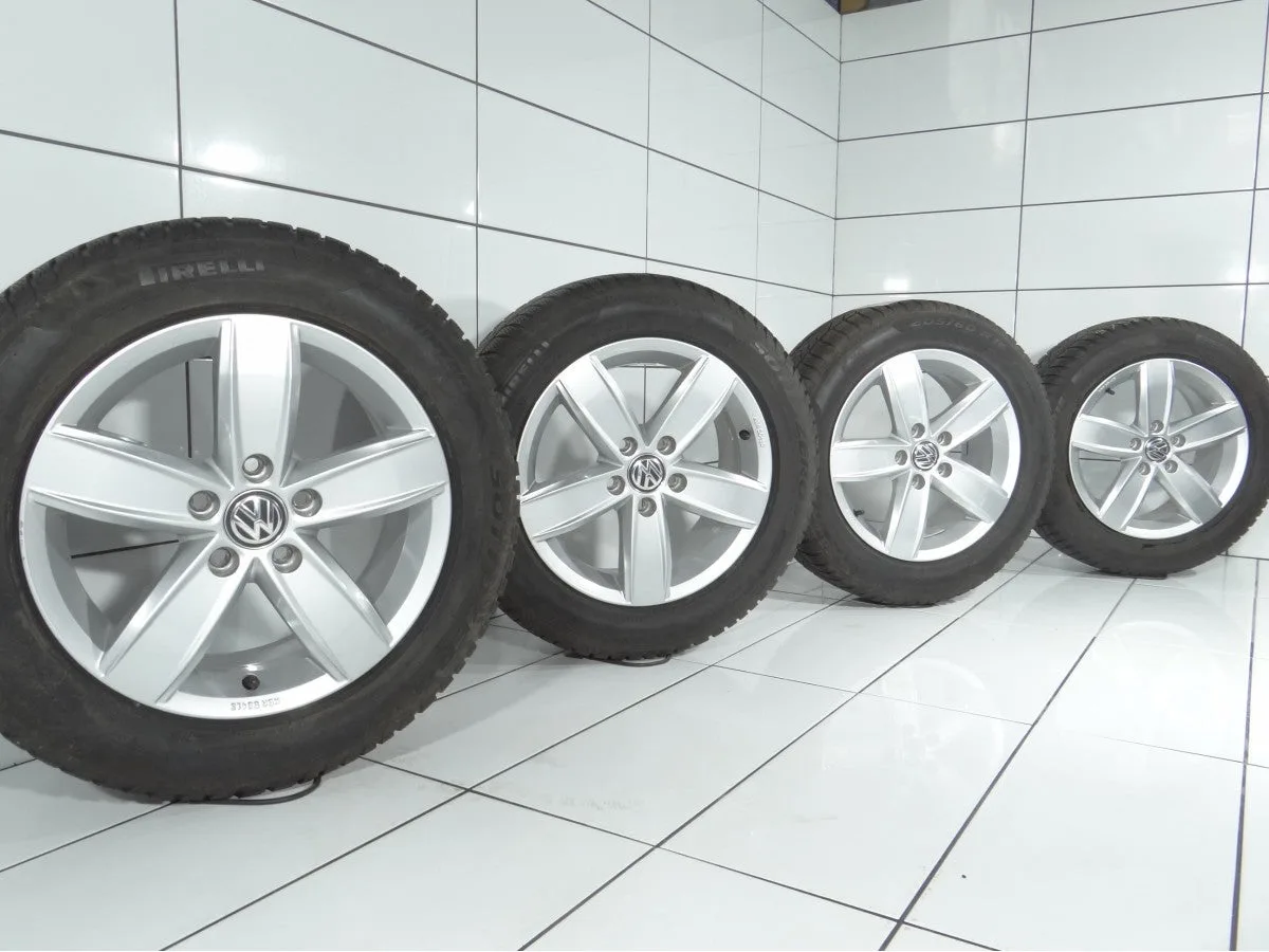 KOŁA UŻYWANE Volkswagen OE KBA50413 VW TOURAN II 5x112 ET48 205/60R16 96H [2017] 5,5MM Srebrny, zdjęcie 1