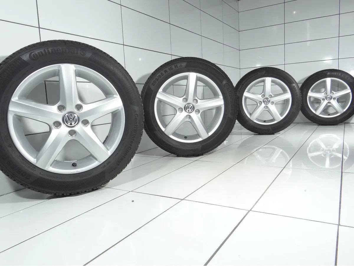 KOŁA UŻYWANE Volkswagen OE KBA48591/5G0071496/5G0601025CE VW GOLF 5 6 7 8 JETTA 5 6 5x112 ET48 205/55R16 91H [2017] 8MM Srebrny, zdjęcie 1