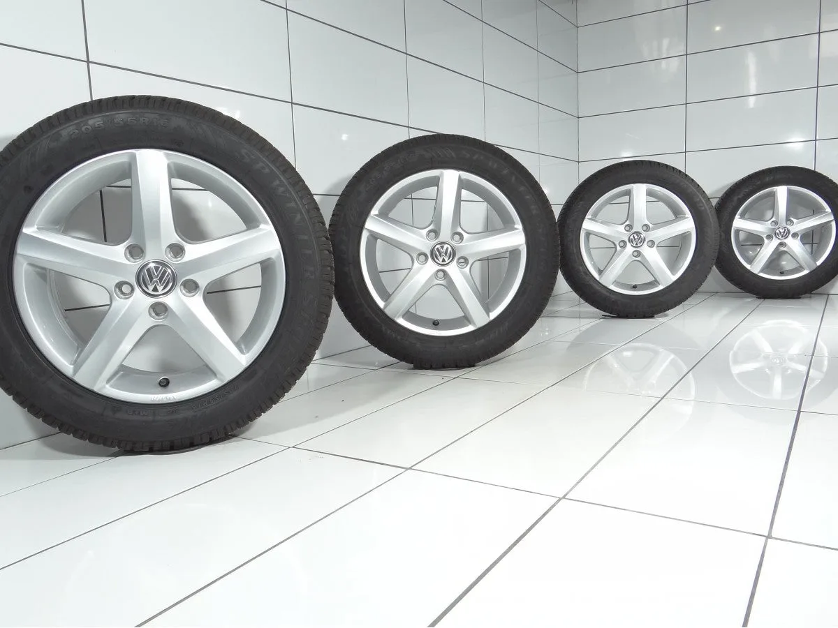 KOŁA UŻYWANE Volkswagen OE KBA48591/5G0071496/5G0601025CE VW GOLF 5 6 7 8 JETTA 5 6 5x112 ET48 205/55R16 91H [2018] 8MM Srebrny, zdjęcie 1