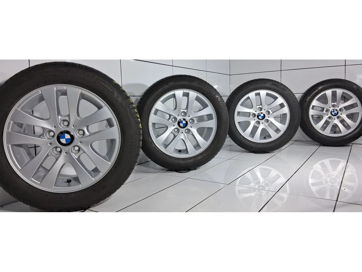 KOŁO UŻYWANE BRIDGESTONE STYLING 156 6775595 BMW 3 E90, E91, 1 E81, E87 5X120 ET34 205/55R16 91H [2017] 5,5MM SREBRNY, zdjęcie 1